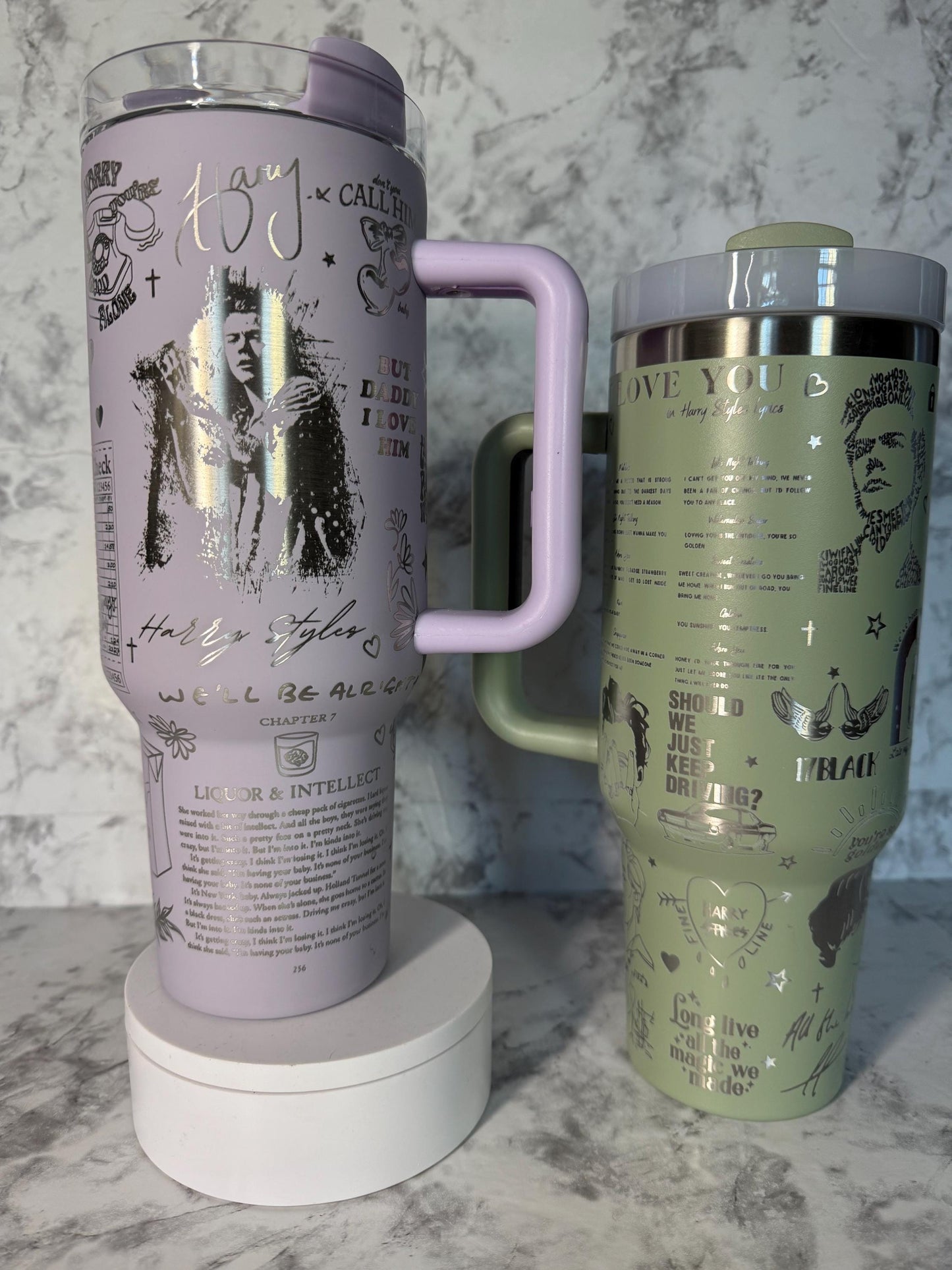 Harry Styles engraved 40oz Stanley styled Tumbler with various color options