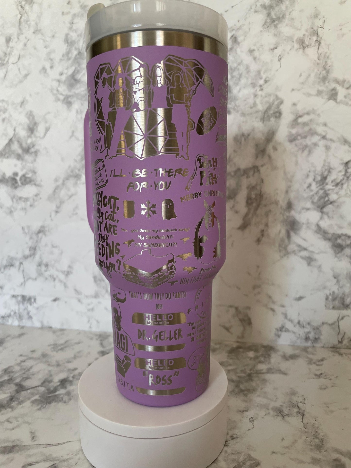 Friends themed 40oz Stanley styled Tumbler with various color options