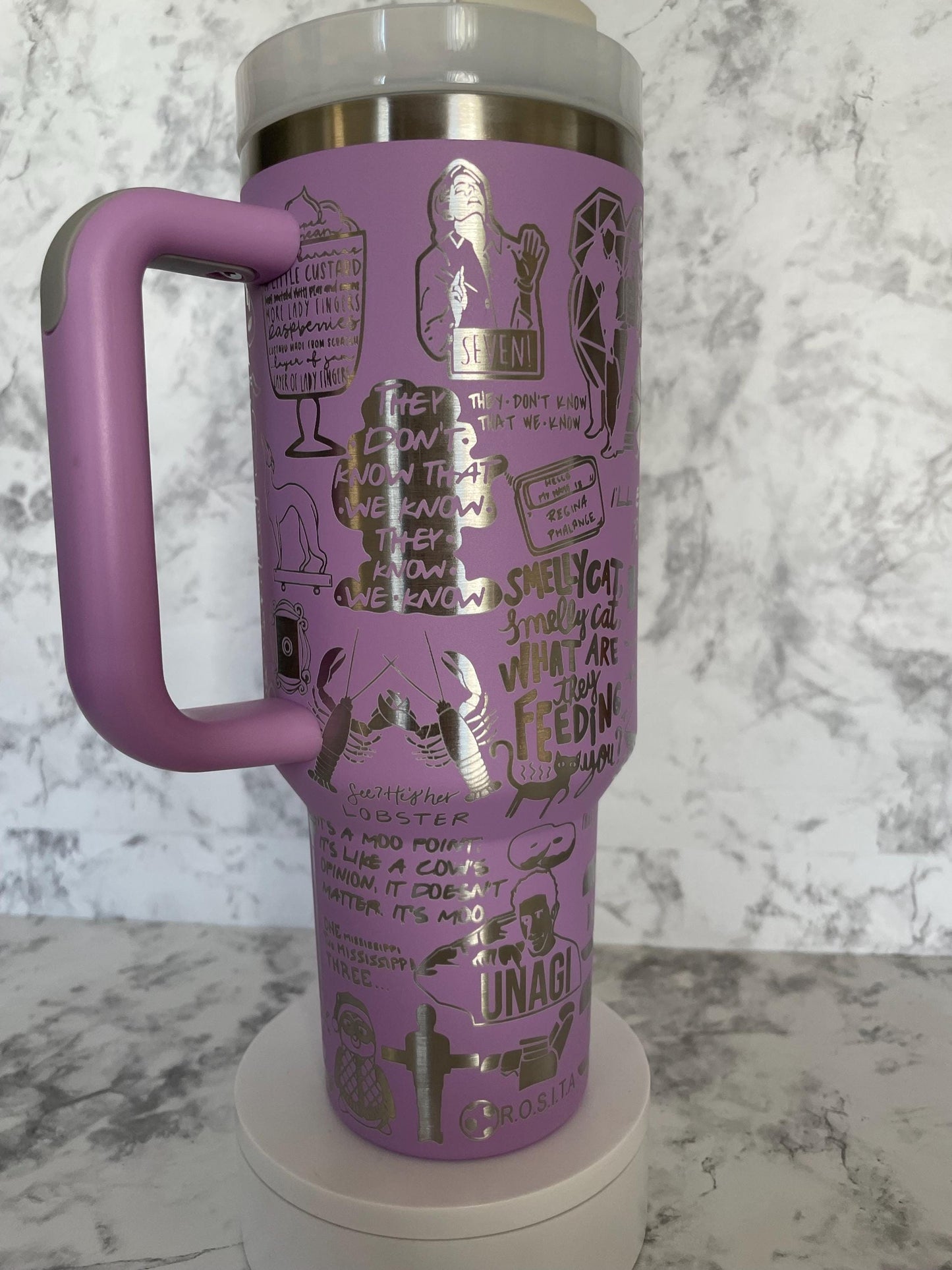 Friends themed 40oz Stanley styled Tumbler with various color options