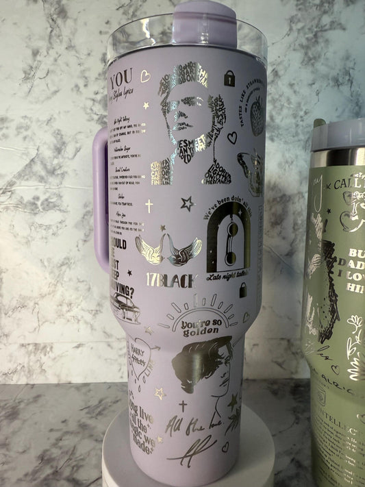 Harry Styles engraved 40oz Stanley styled Tumbler with various color options